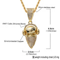 colares de joias de diamante personalizados da moda, hip hop rapper blingbling cobre com corrente de colar banhado a ouro zircão para homens e mulheres